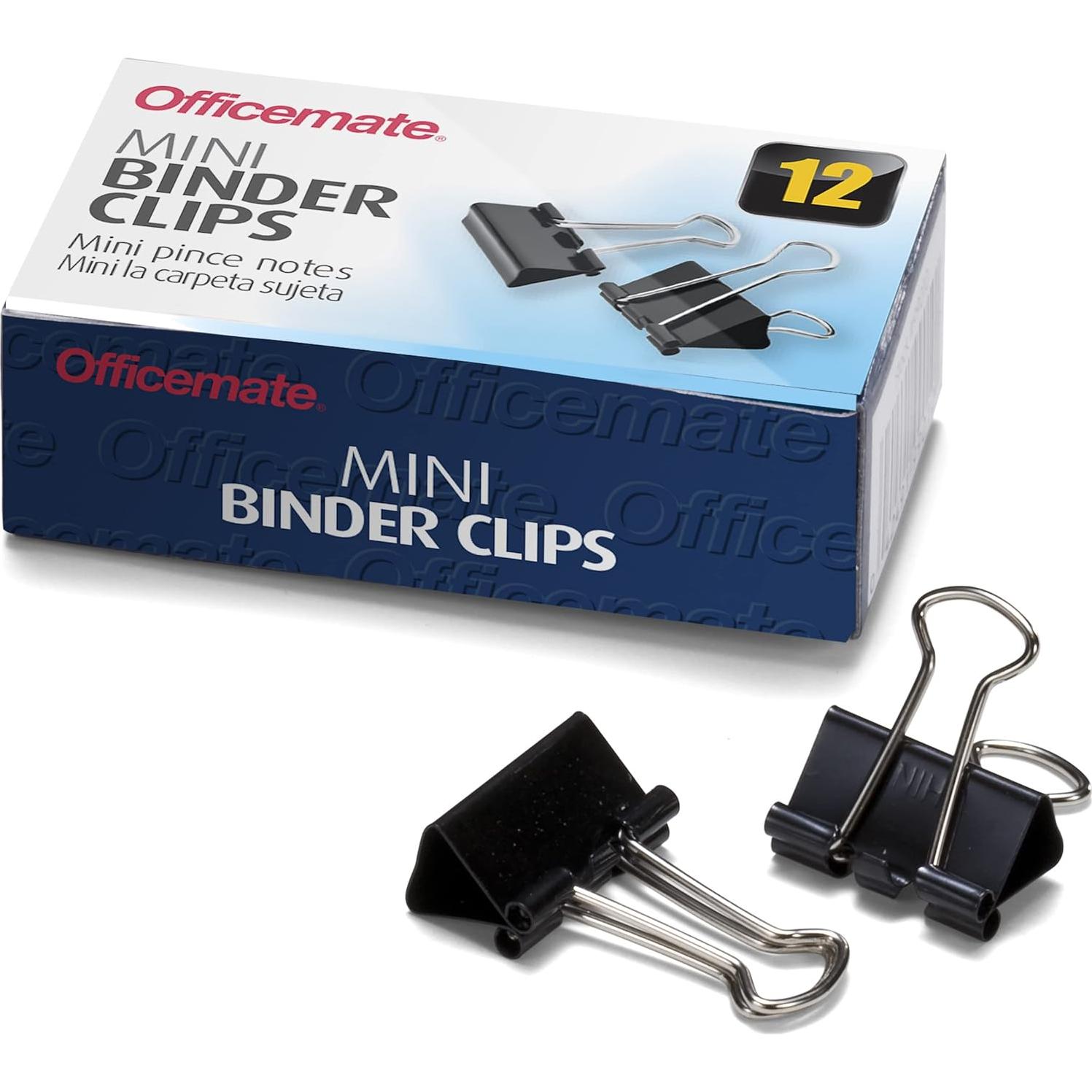 Clips de Binder Mini Officemate Negro 144 Piezas