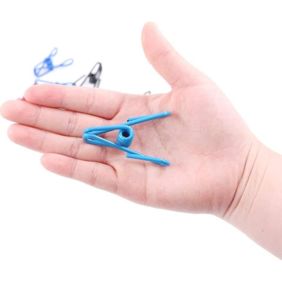 30 Clips de Ropa Yansanido Azul 5,08 cm Metal PVC