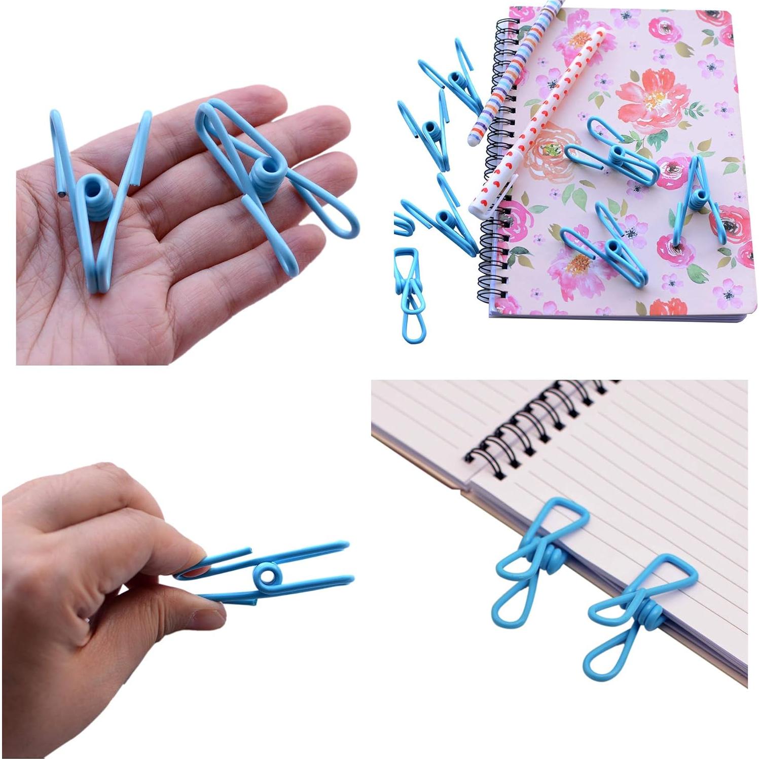 30 Clips de Ropa Yansanido Azul 5,08 cm Metal PVC