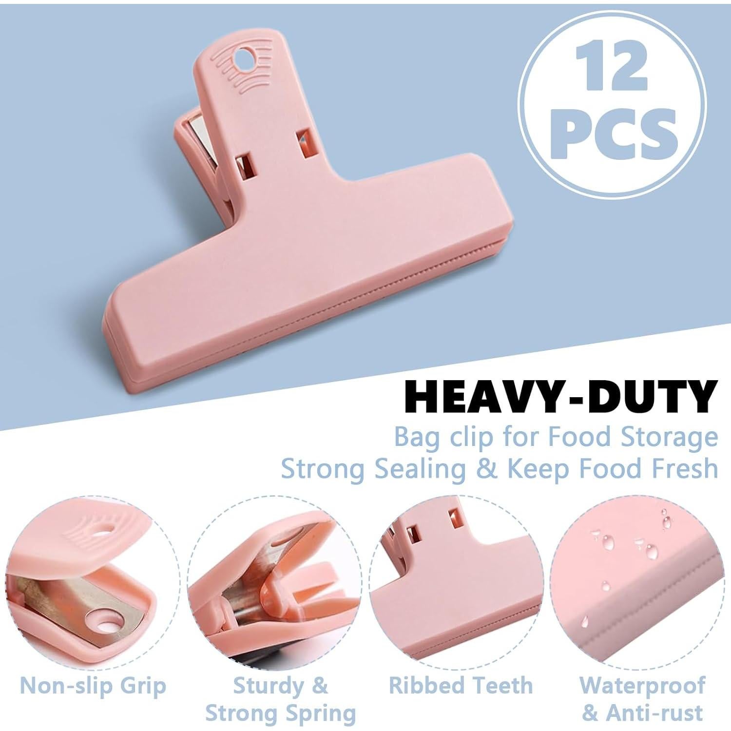 Paquete de 12 Clips para Alimentos Teackbd Colores Macaron