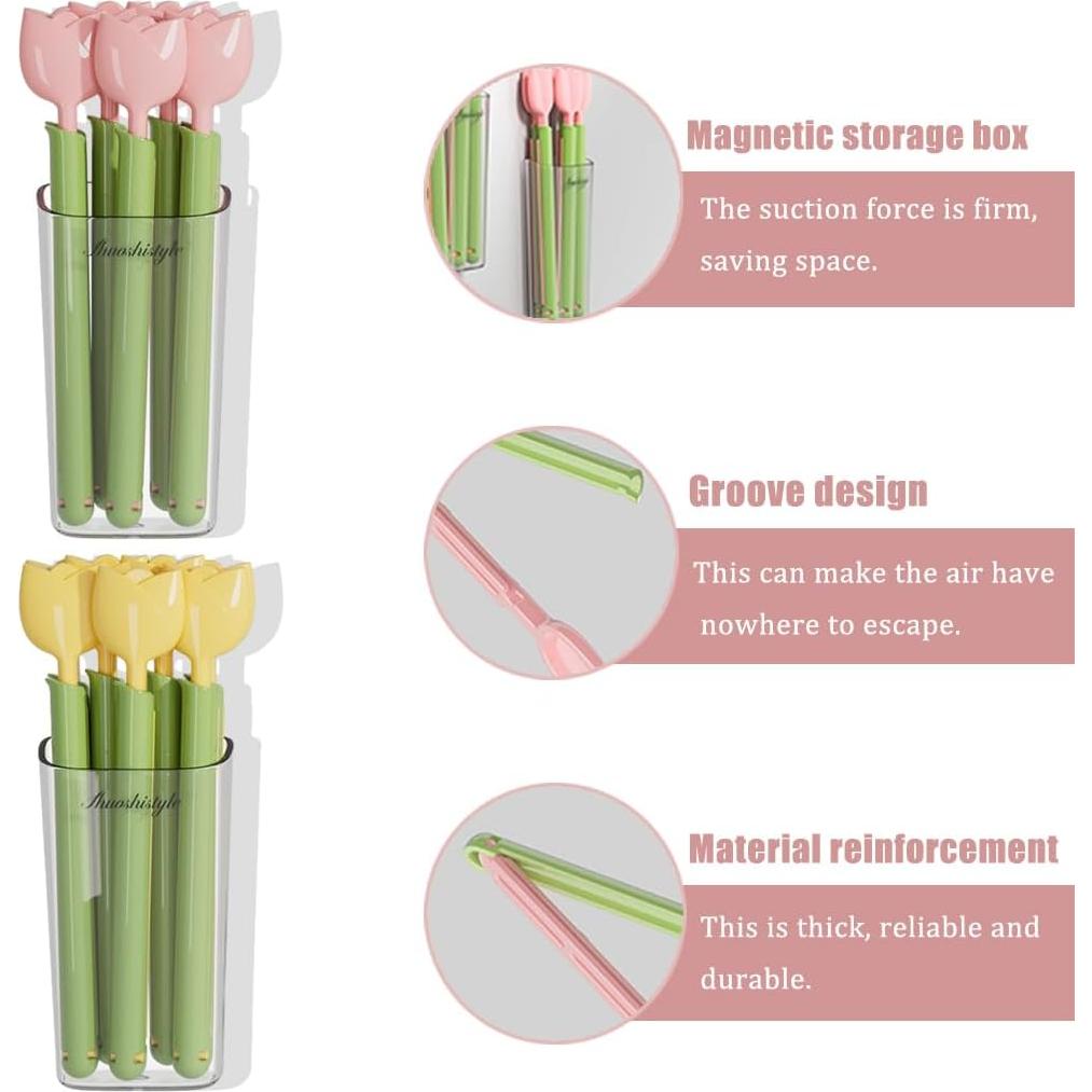 Clips de Sellado Magnético OULIGET Tulipán 10 Piezas