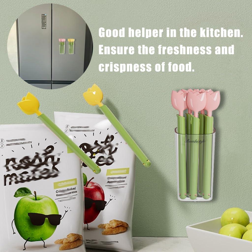 Clips de Sellado Magnético OULIGET Tulipán 10 Piezas