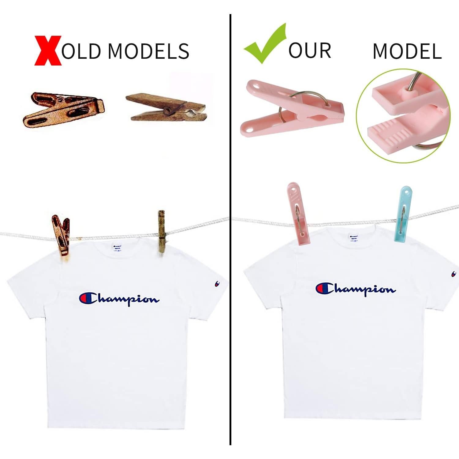 Paquete de 48 Pinzas de Ropa SYXUPUMI Multicolor 60mm