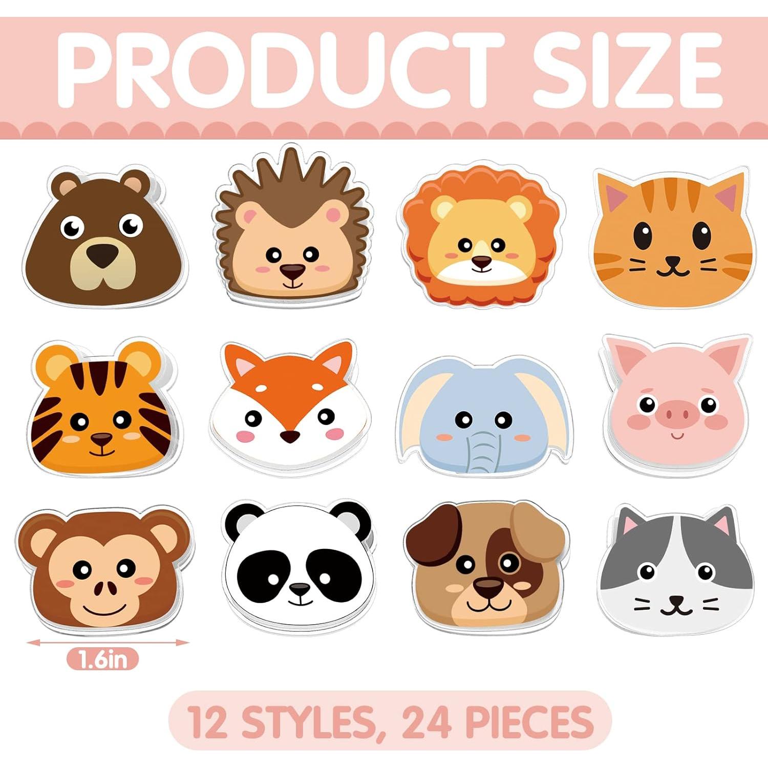 24 Clips para Bolsas de Alimentos Crtiin Animales 4 cm