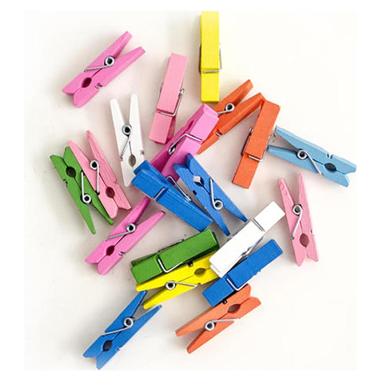 Mini Pinzas de Madera Yansanido 100pcs 2.5cm Multicolores