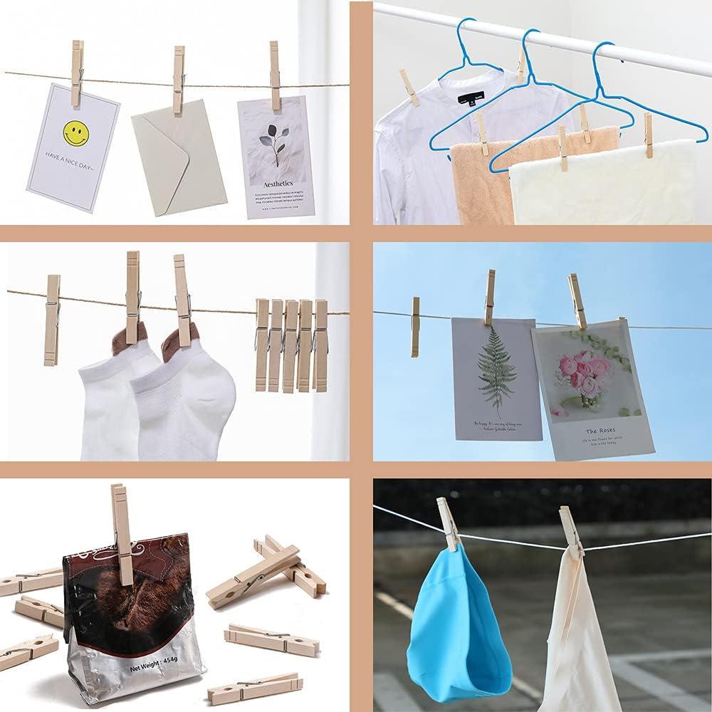 Pinzas de Ropa de Madera Suptilics 100 Pcs 8,89 cm