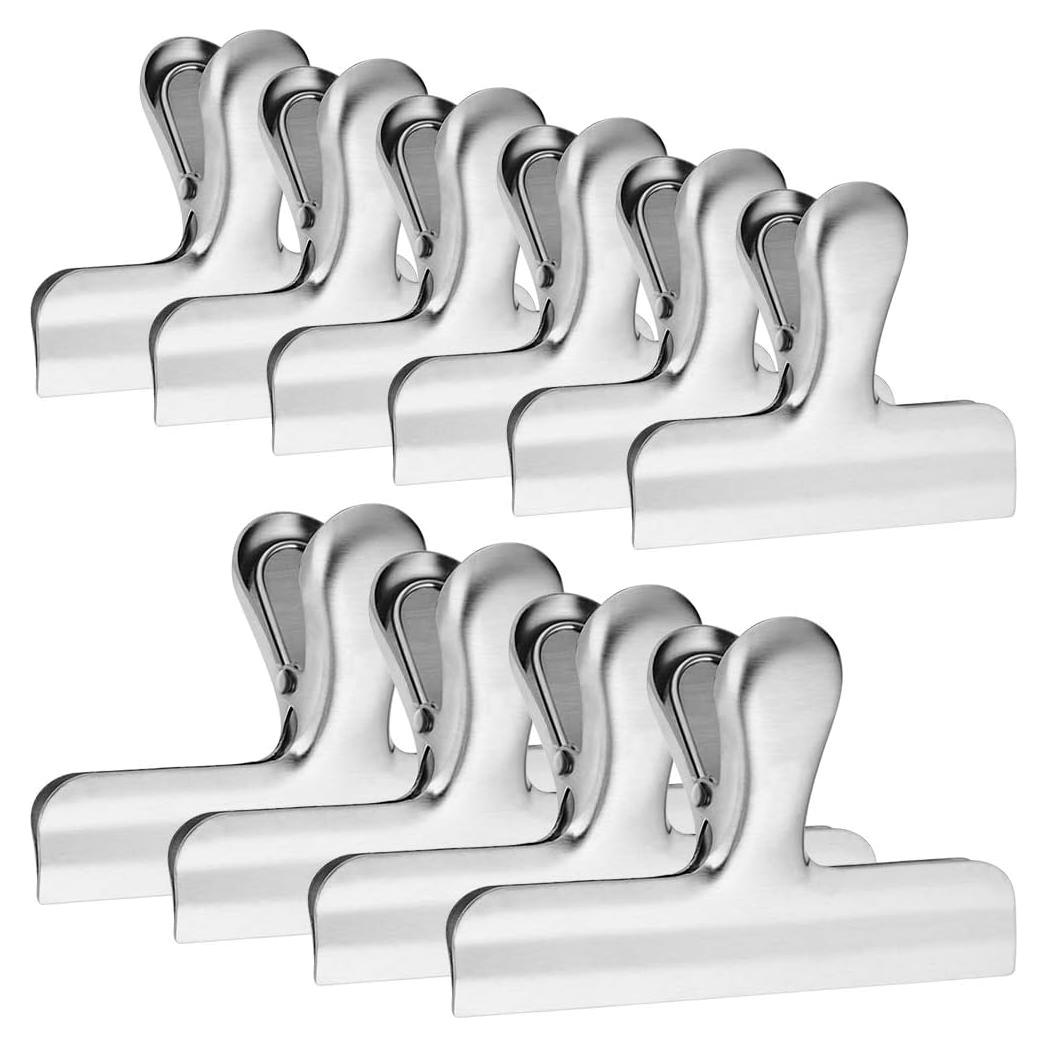 Paquete de 10 Clips de Bolsa Acero Inoxidable Danzix 3 y 4"