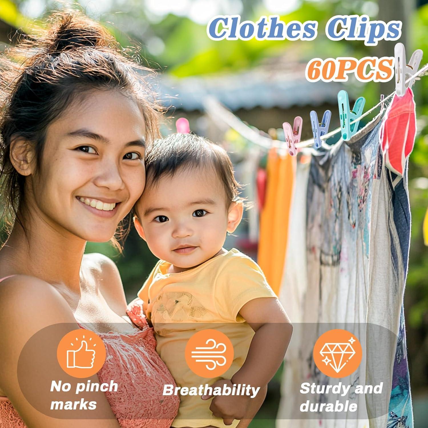 Pinzas de Plástico Coloridas 60 PCS 5,08 cm ZYB22