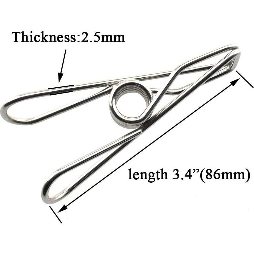 Pinzas de Ropa HAHIYO Acero Inoxidable 14 Piezas 8,64 cm