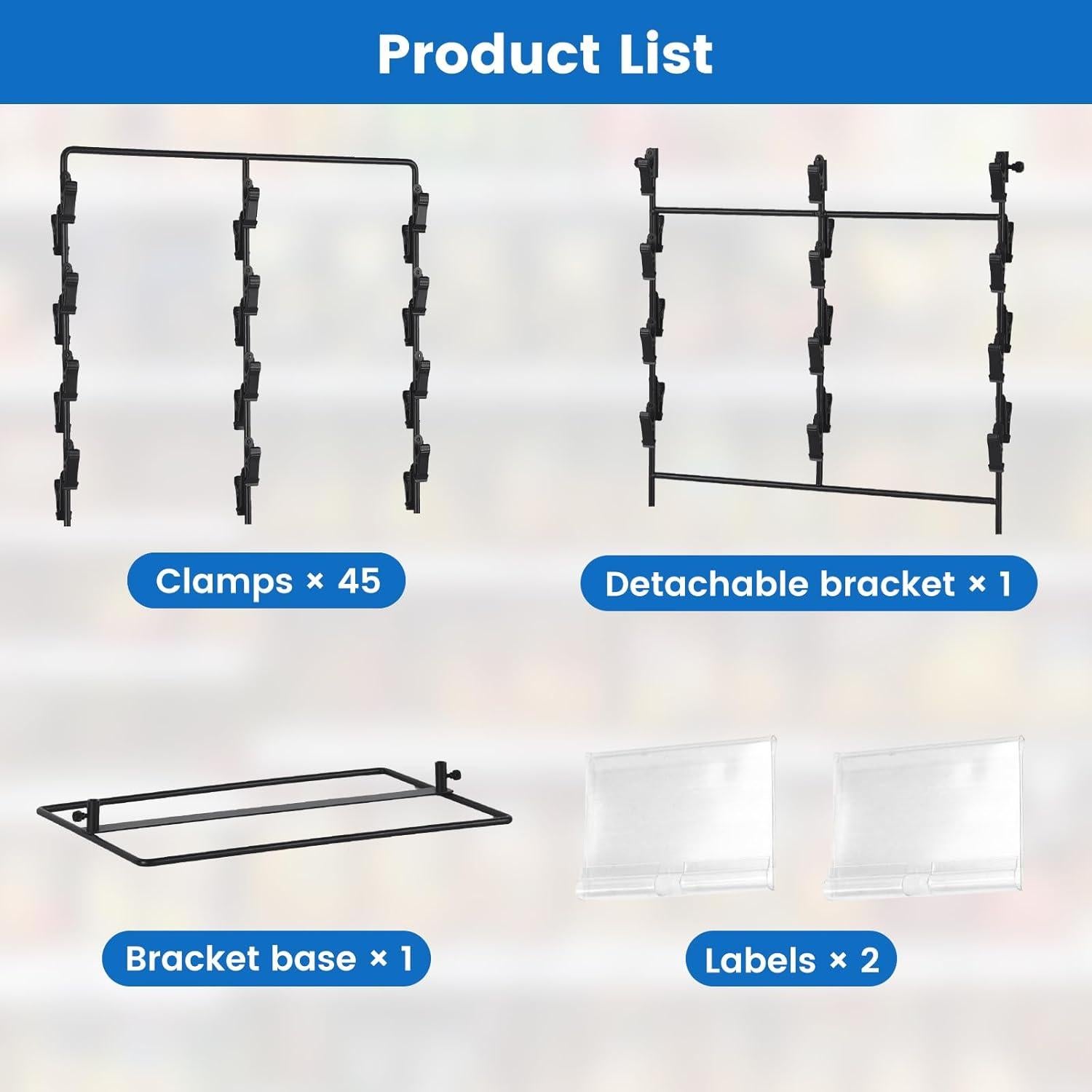 Soporte para Exhibición de Papas Tongyuyan 3 Filas 45 Clips