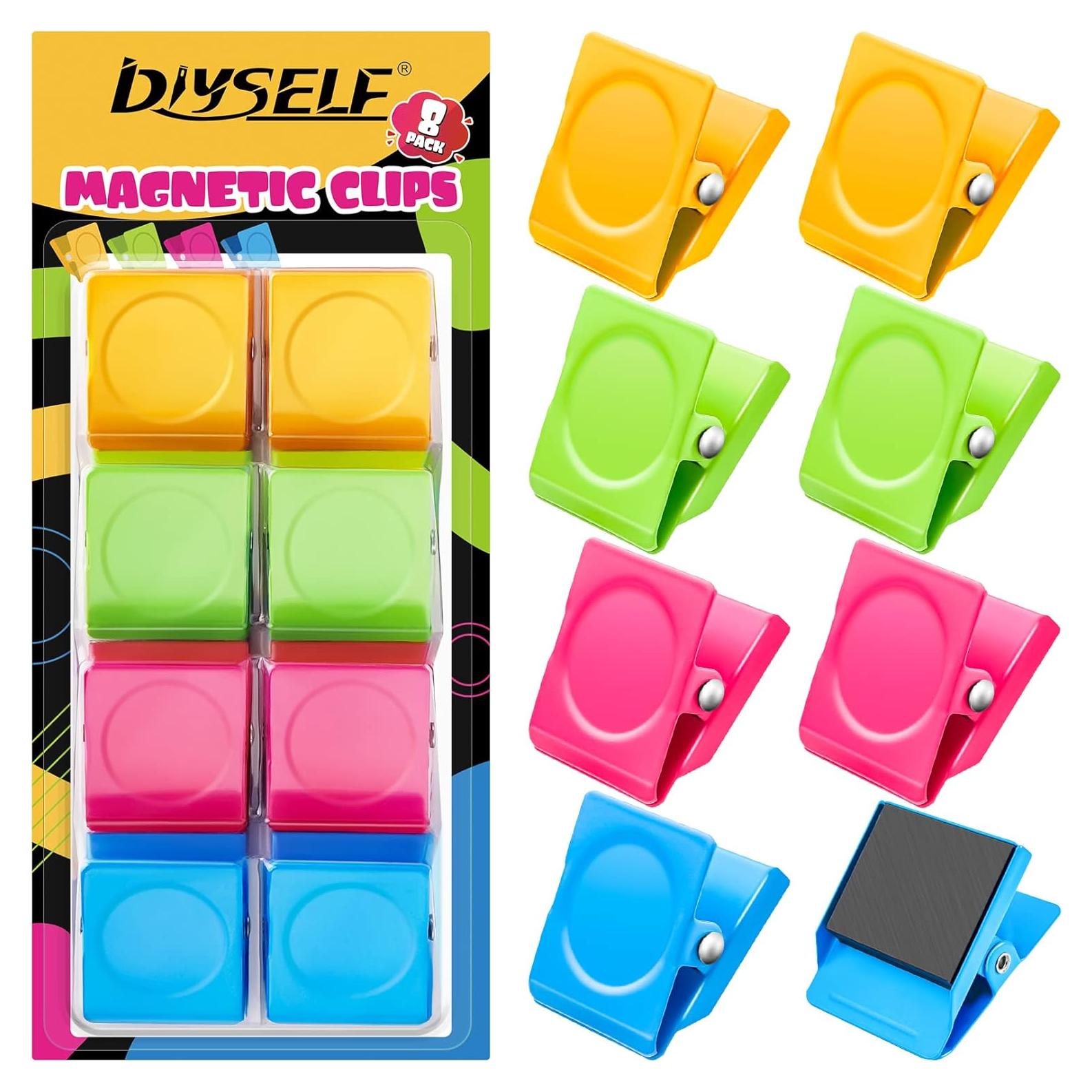 Paquete de 8 imanes de nevera DIYSELF multicolor fuertes