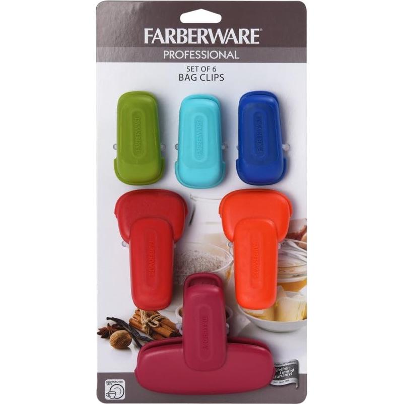 Pinzas Magnéticas para Bolsas Farberware 6 Piezas Colores Variados