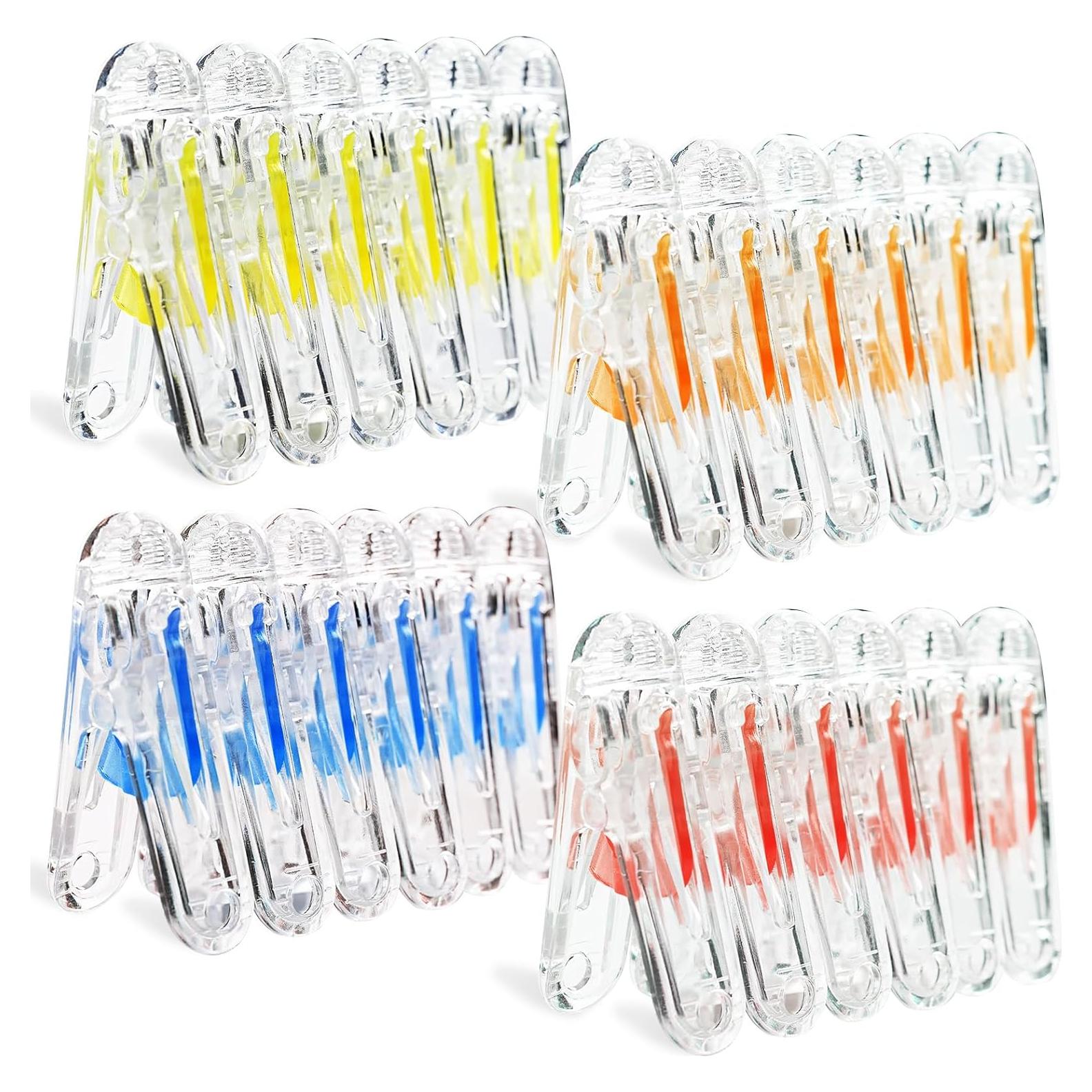 Pinzas de Plástico Gicare 24 Clips Multiusos 5,58 cm