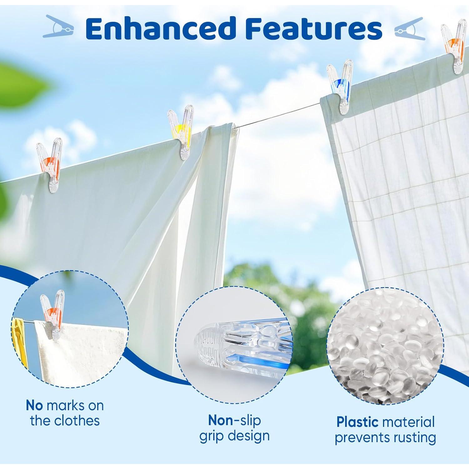 Pinzas de Plástico Gicare 24 Clips Multiusos 5,58 cm