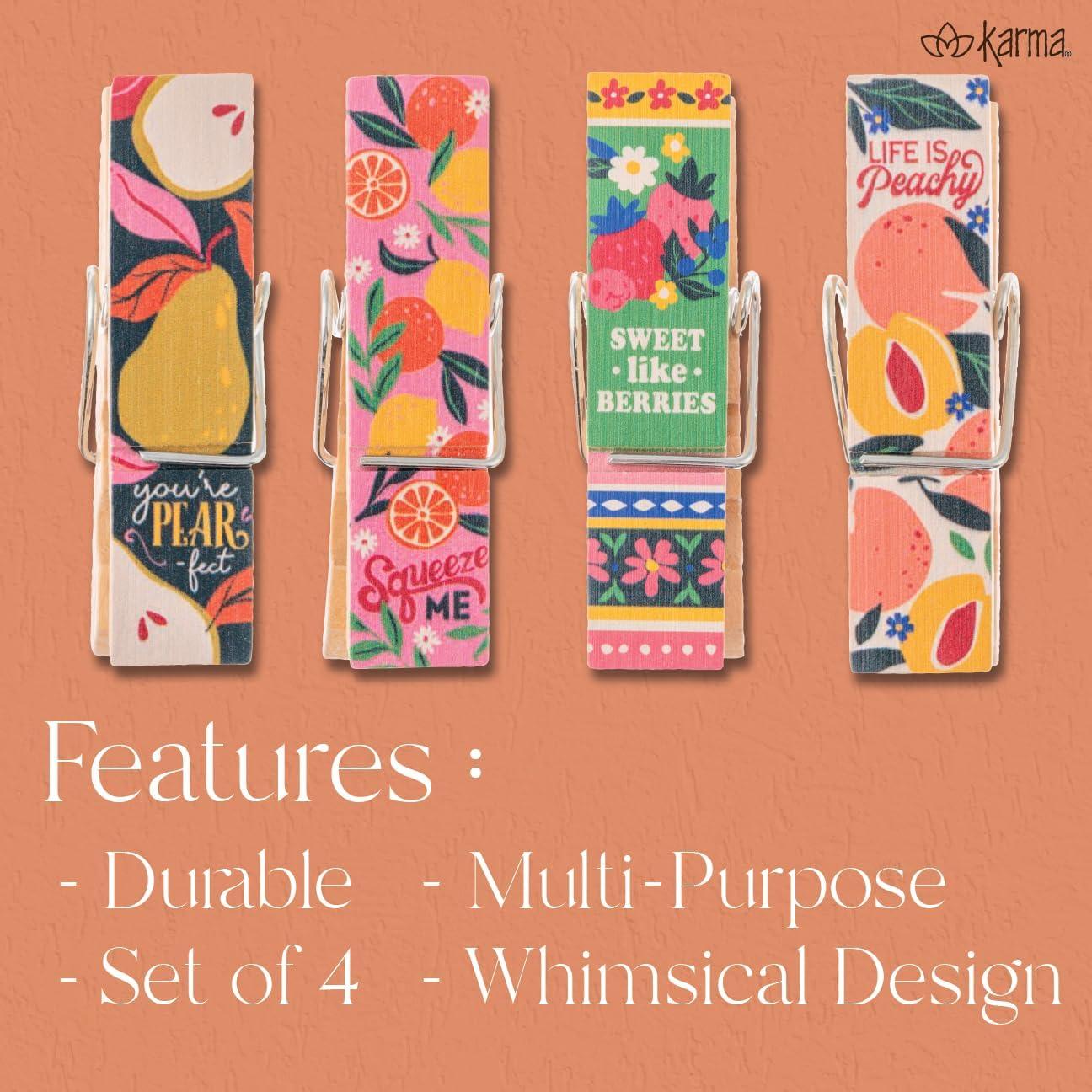 Clips para Bolsas Karma - Set de 4 - Diseño Flamenco