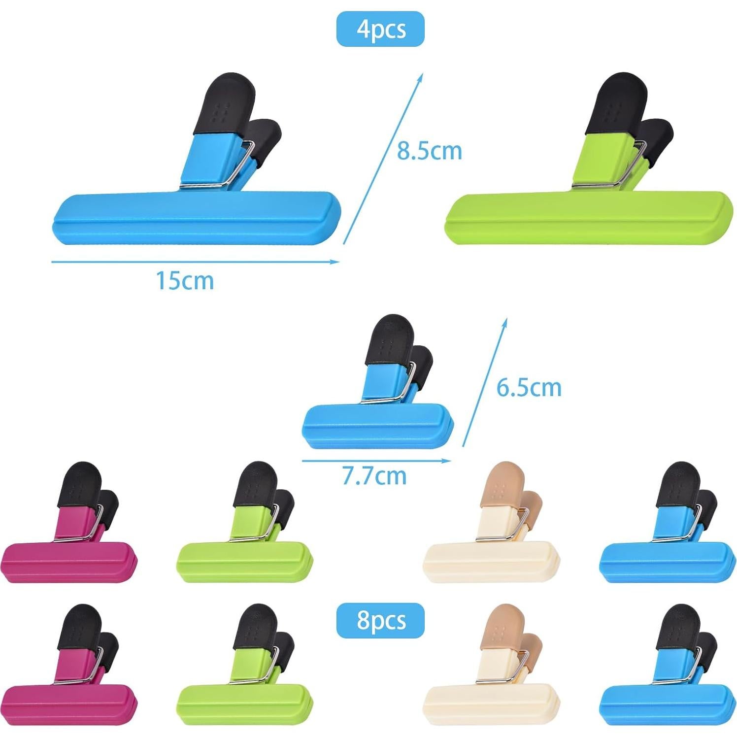 12 Clips para Bolsas Zhtulck Herméticos para Alimentos