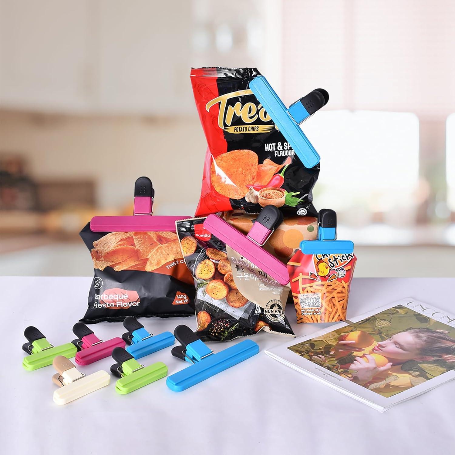 12 Clips para Bolsas Zhtulck Herméticos para Alimentos