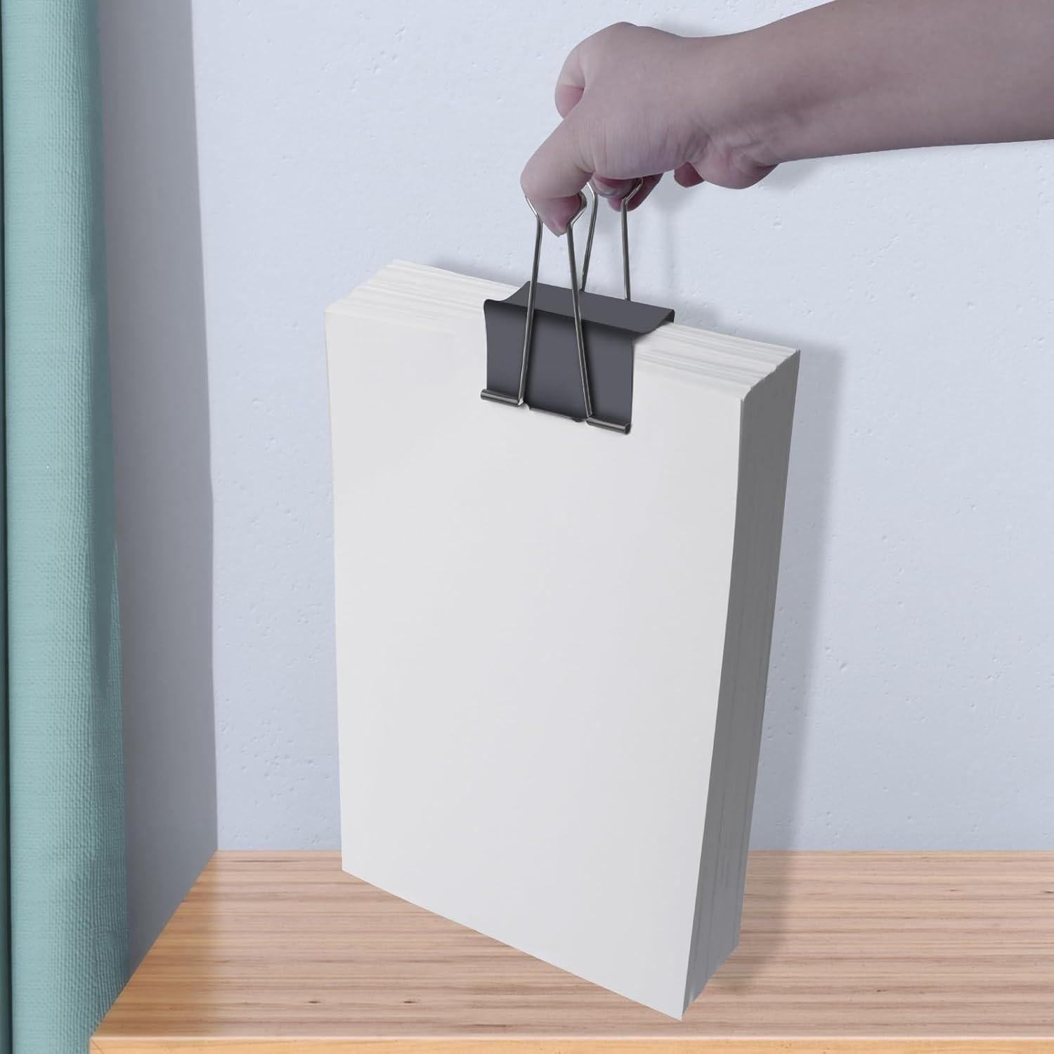 Clips de Carpeta Jumbo Ufmarine 3 pulgadas 6 Pcs Negro