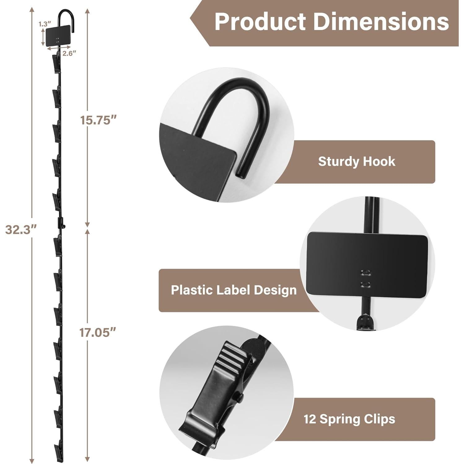 Tiras de Mercancías Colgantes Board2by 81 cm con 48 Clips