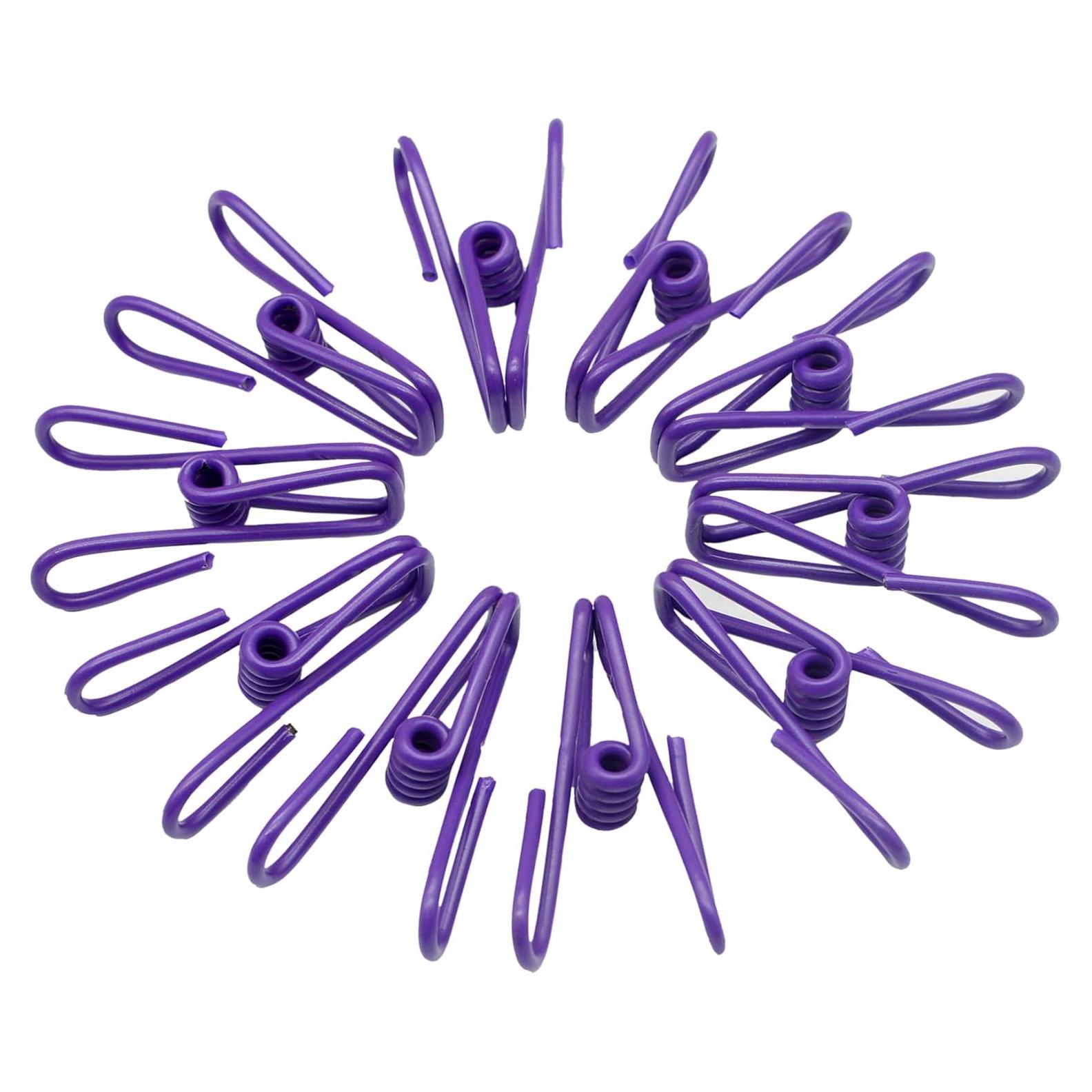 30 Clips de Metal Morados Yansanido 5 cm Alta Elasticidad