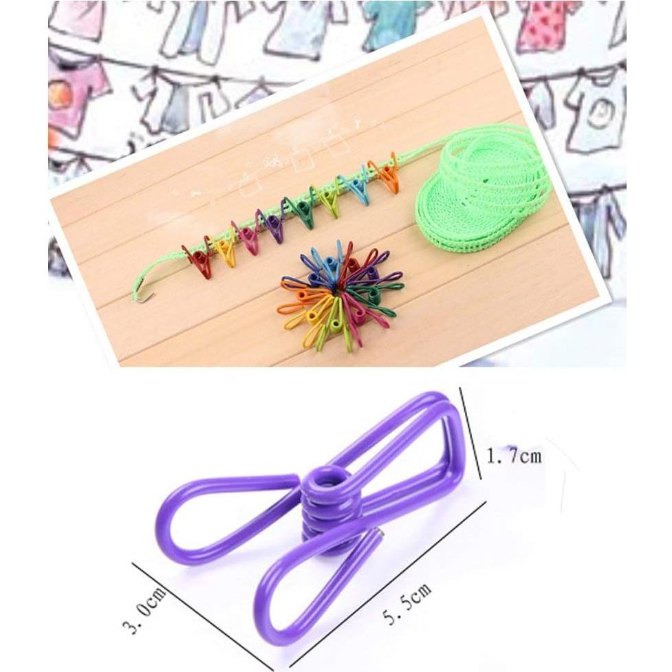 30 Clips de Metal Morados Yansanido 5 cm Alta Elasticidad