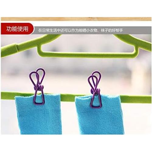 30 Clips de Metal Morados Yansanido 5 cm Alta Elasticidad