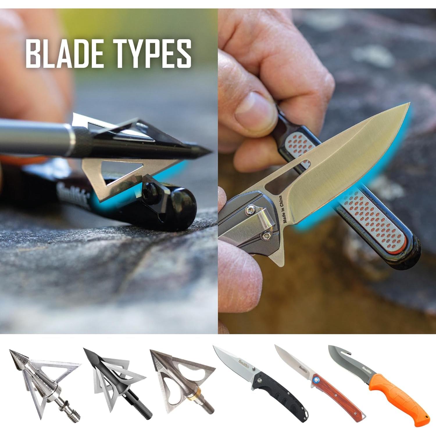 Afilador de cuchillos Smith's 50047 Edgesport - Portátil con bolsa