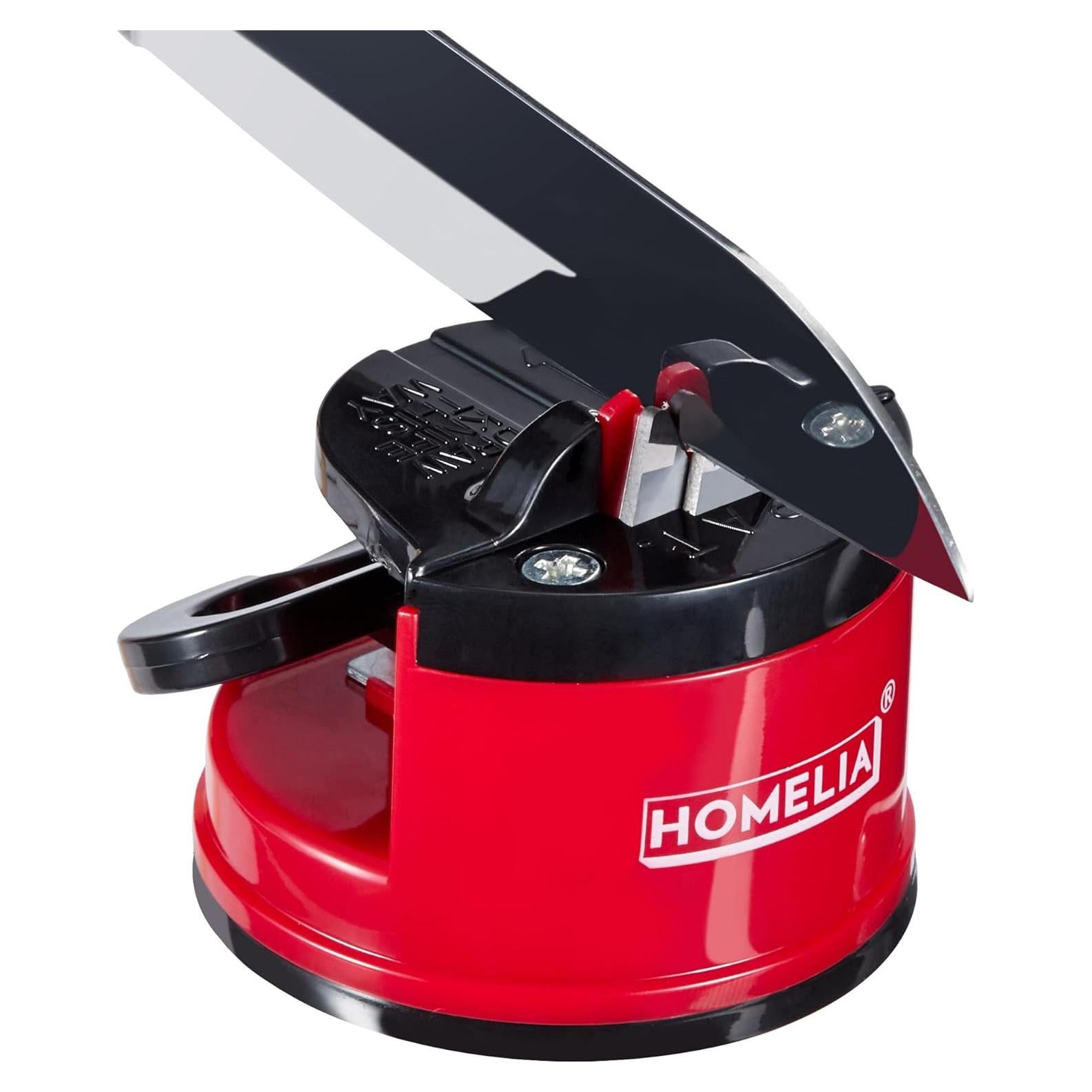 Afilador de cuchillos HOMELIA con ventosa - Rojo