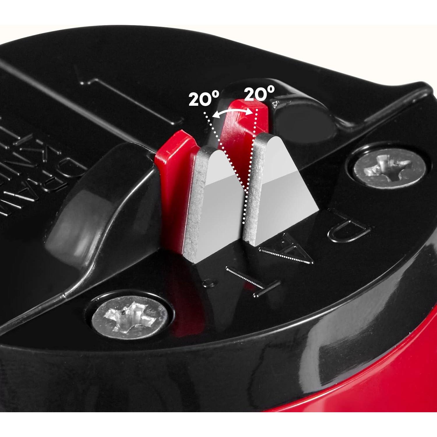 Afilador de cuchillos HOMELIA con ventosa - Rojo