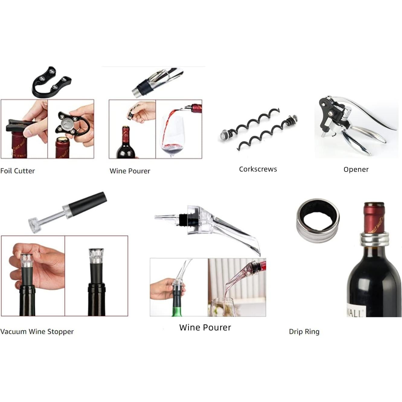 Set de Sacacorchos Smaier 9 Piezas con Estuche de Madera