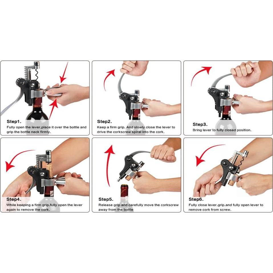 Set de Sacacorchos Smaier 9 Piezas con Estuche de Madera