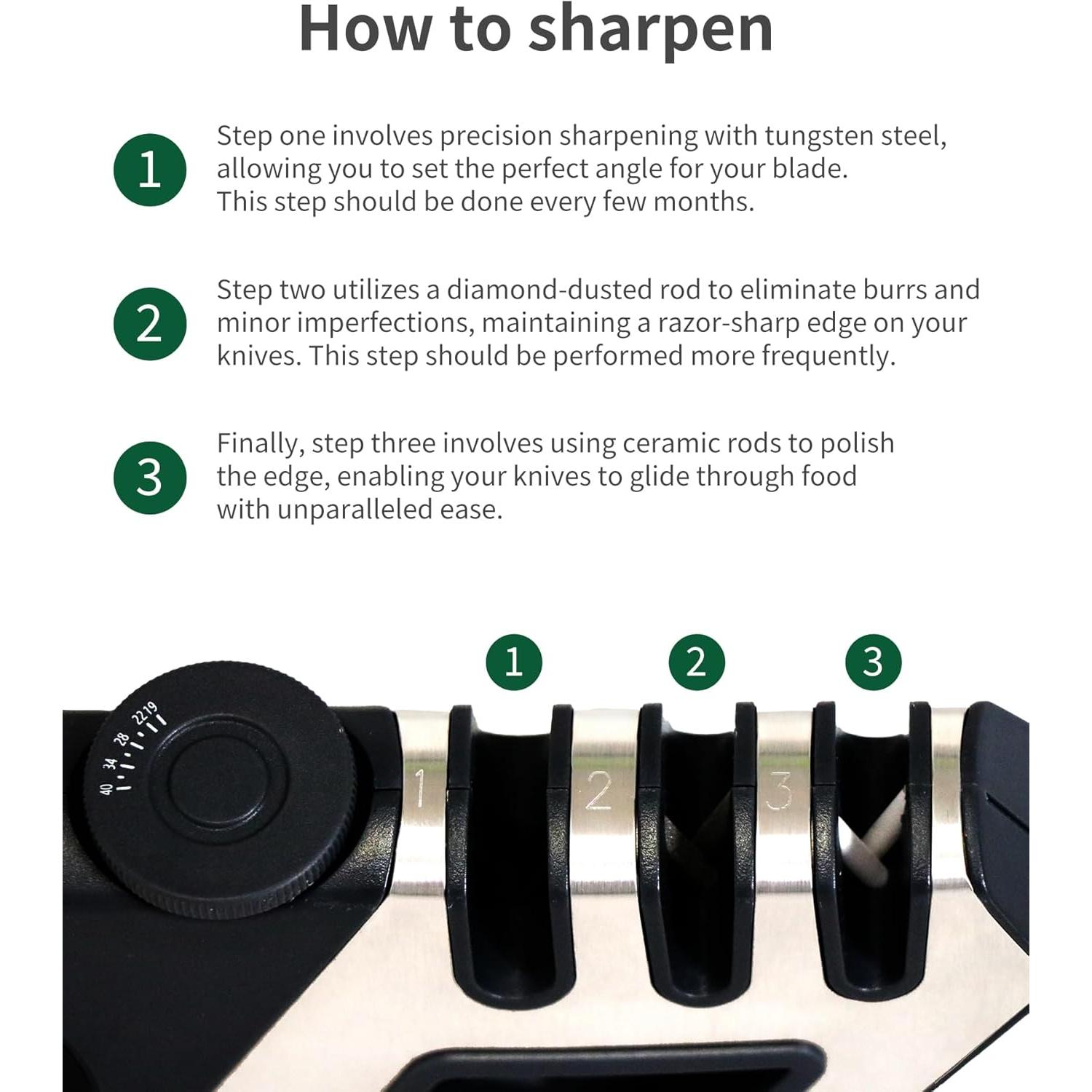 Afilador de cuchillos MyHome 101 3 etapas ajustable rojo