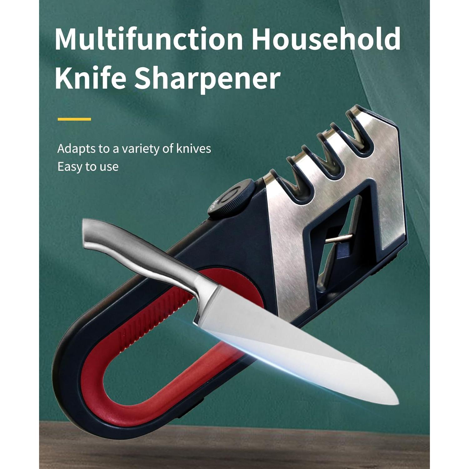 Afilador de cuchillos MyHome 101 3 etapas ajustable rojo