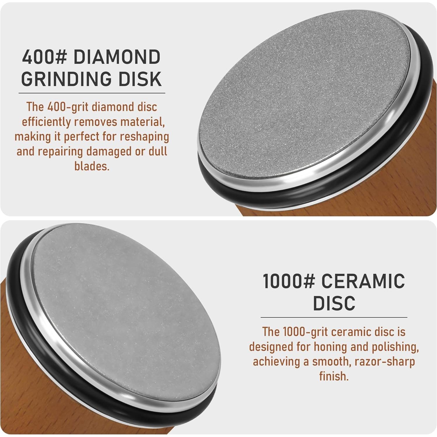 Afilador de cuchillos Osyouk con ángulos magnéticos 15° y 20°