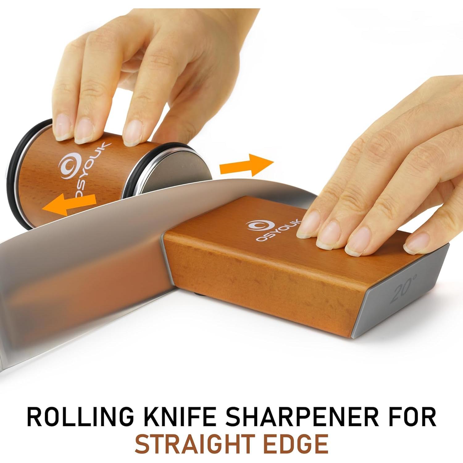 Afilador de cuchillos Osyouk con ángulos magnéticos 15° y 20°