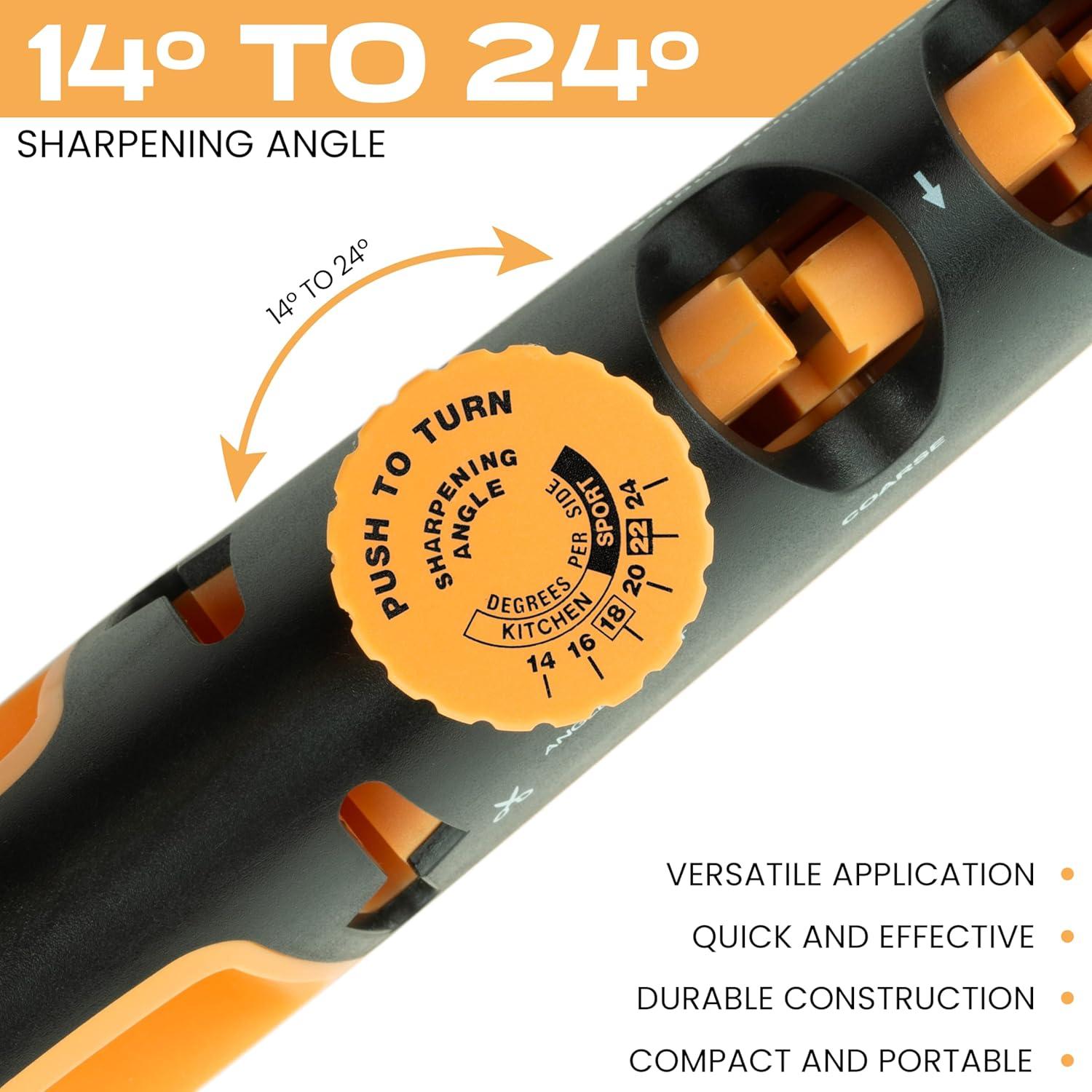 Afilador de cuchillos HSQUARE 4 en 1 con guía ajustable