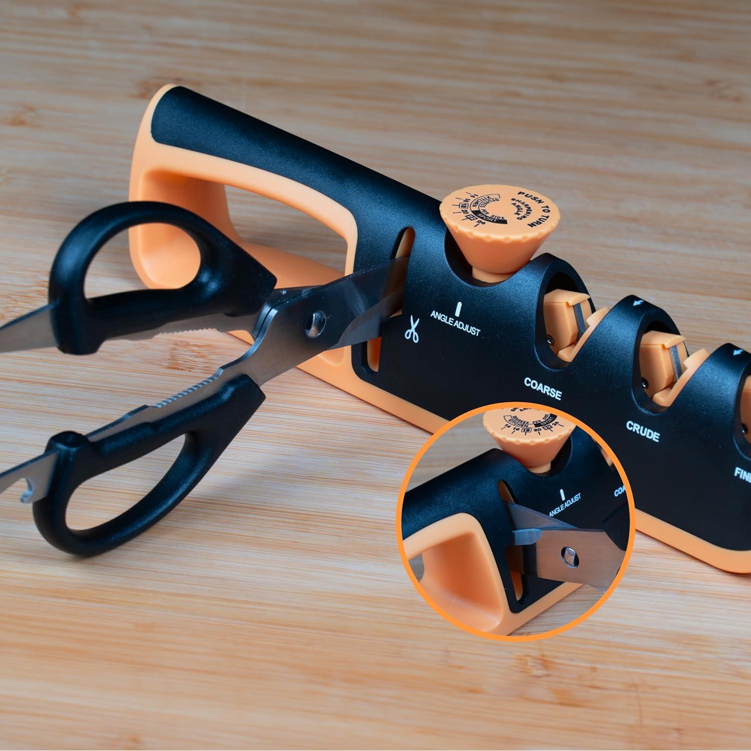 Afilador de cuchillos HSQUARE 4 en 1 con guía ajustable