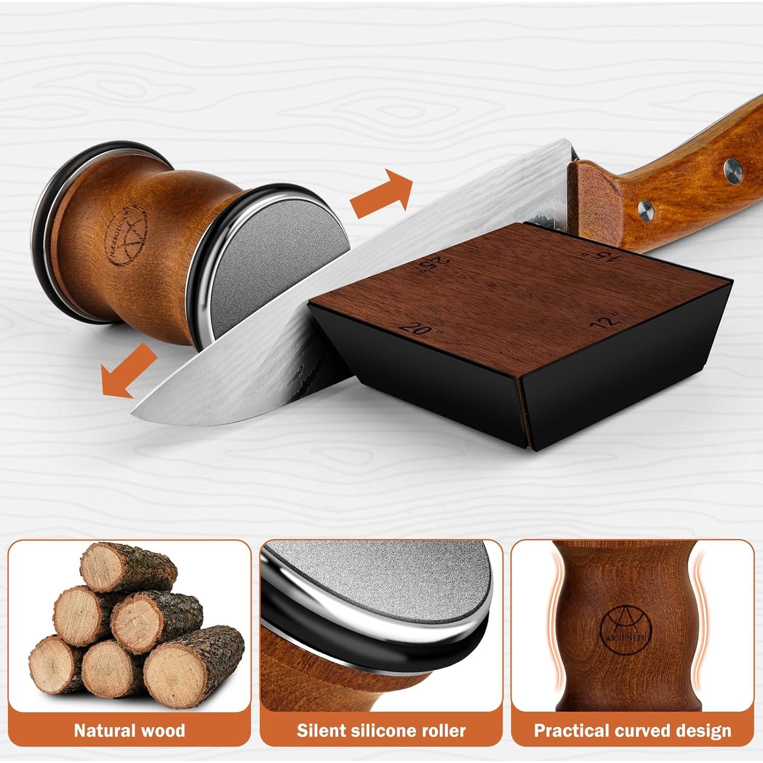 Kit Afilador de Cuchillos Arbenefe con Base Múltiples Ángulos