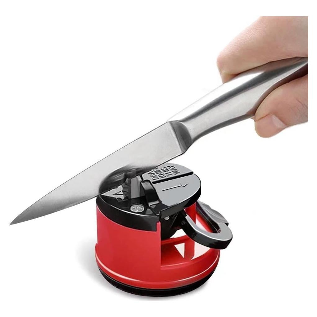 Afilador de cuchillos Flying Deer con base de succión rojo
