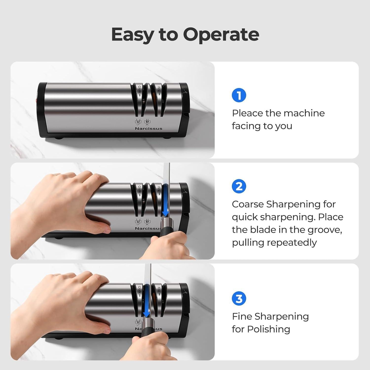 Afilador eléctrico profesional Narcissus QN-M866 2 etapas