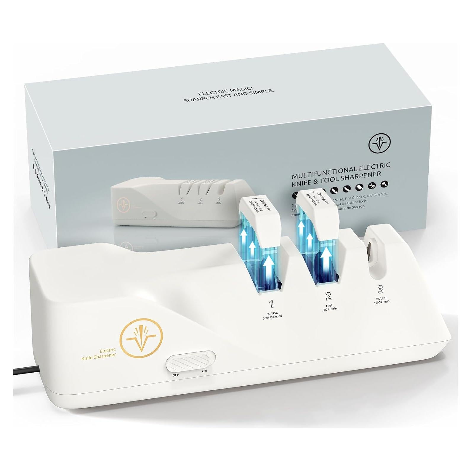 Afilador de cuchillos eléctrico Cpckstands 3 etapas diamante