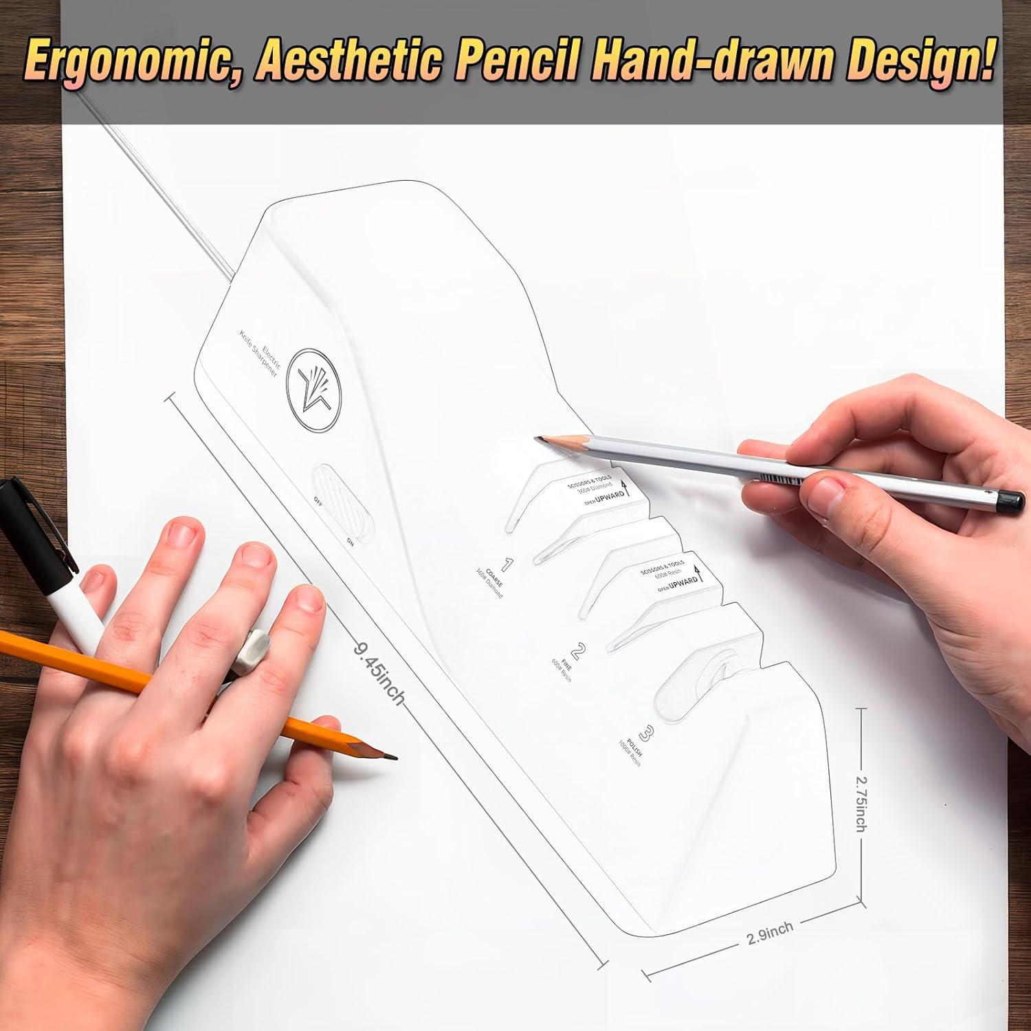 Afilador de cuchillos eléctrico Cpckstands 3 etapas diamante