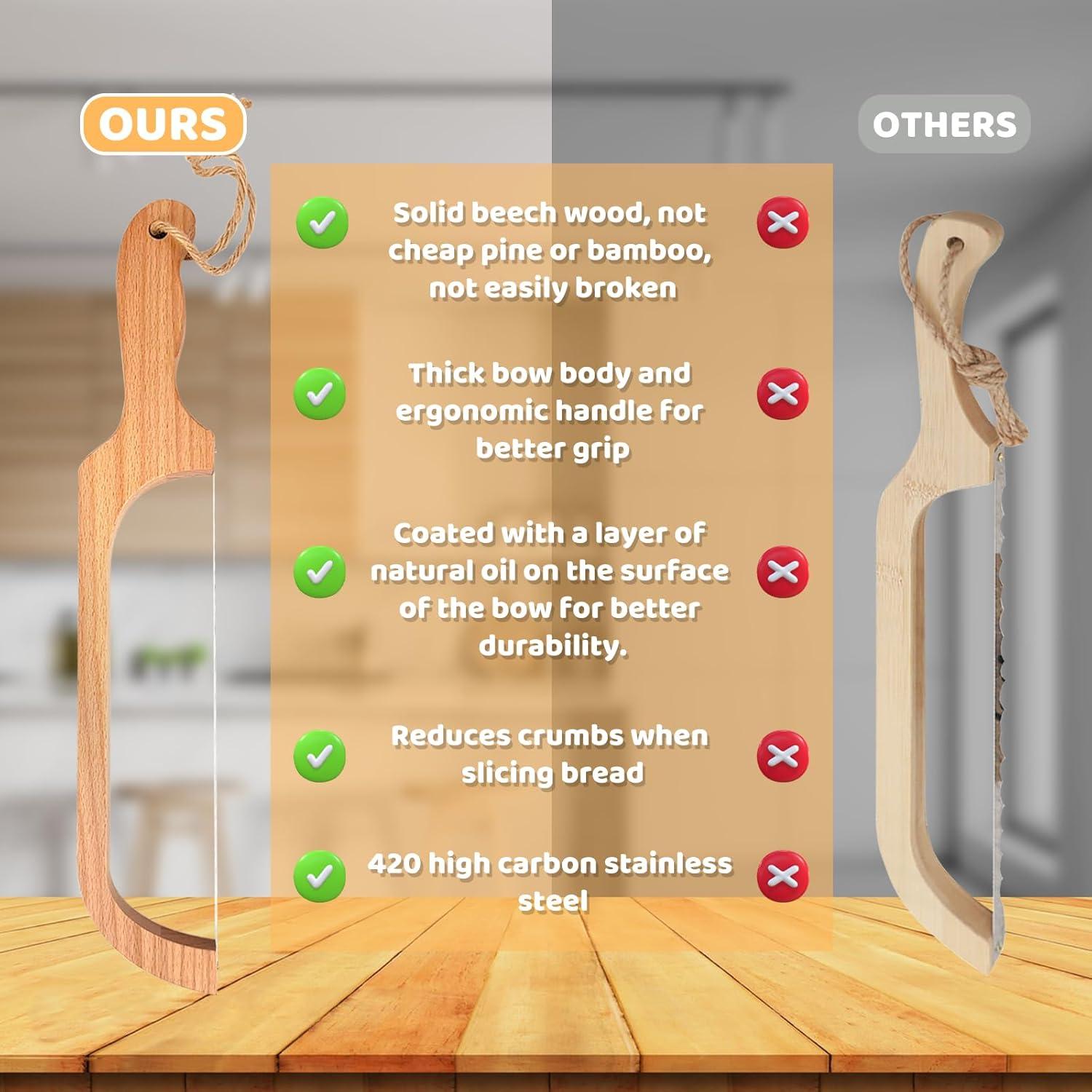 Cortador de Pan ROYOROYI BBK-001 de Madera y Acero Inoxidable