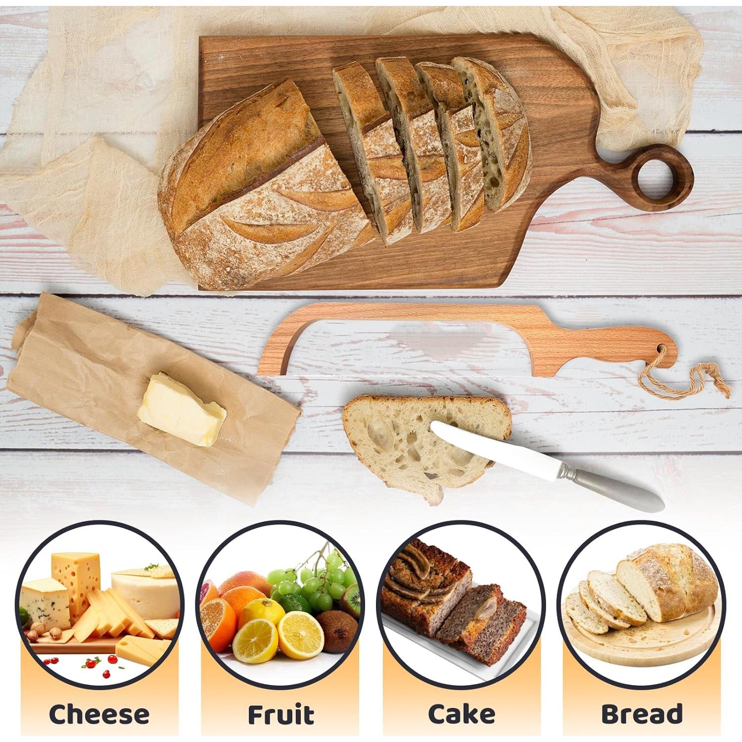 Cortador de Pan ROYOROYI BBK-001 de Madera y Acero Inoxidable