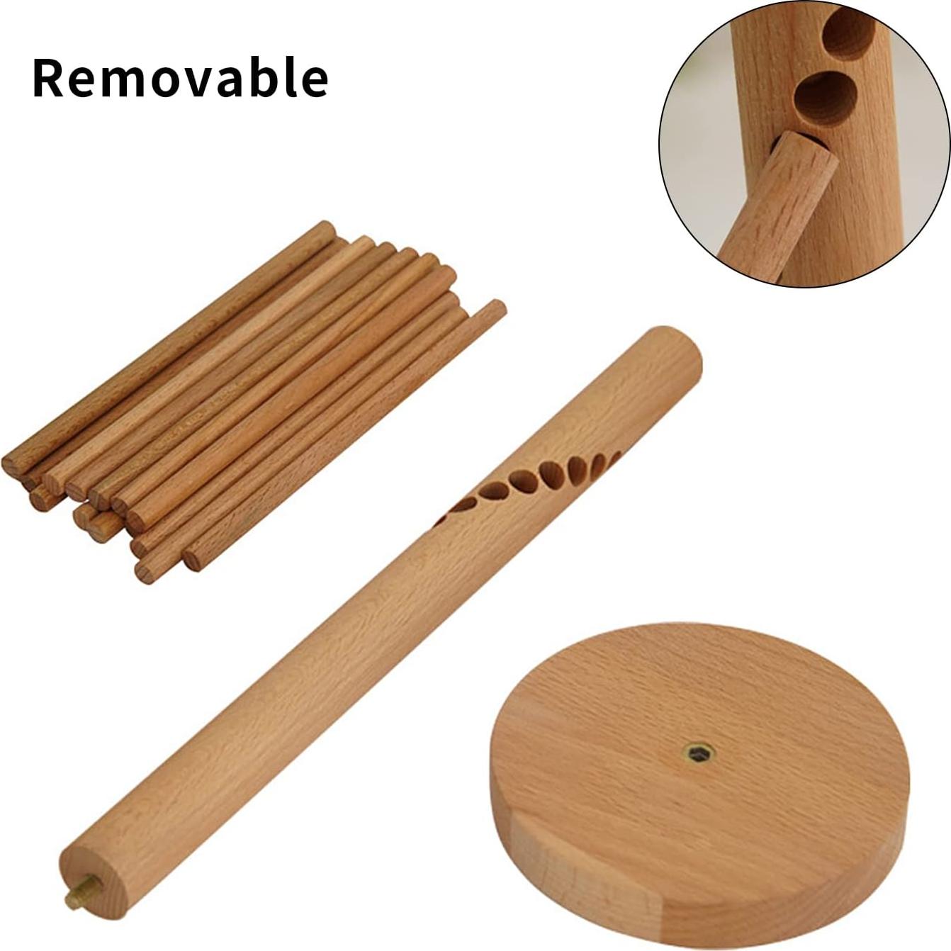 Soporte para Secar Fideos Valdus Plegable de Madera 16 Varillas