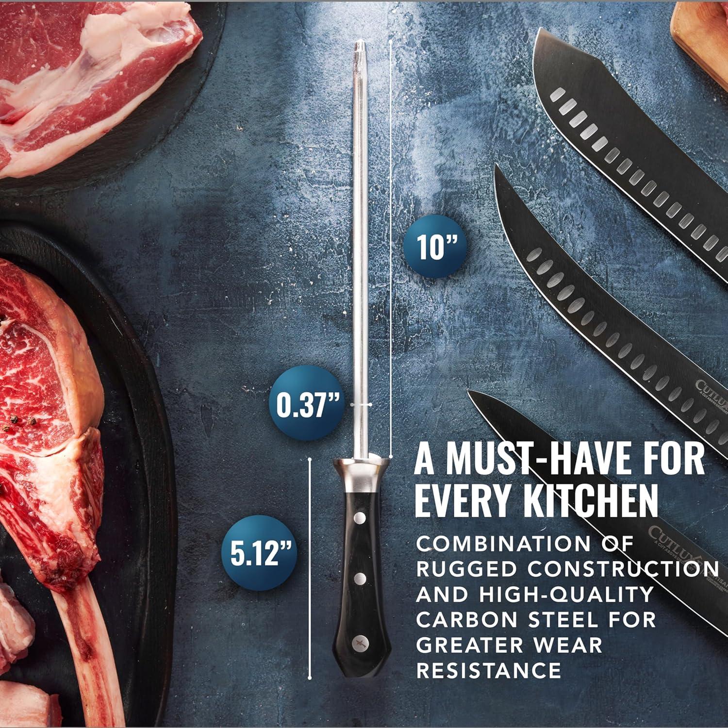 Varilla de Afilado Cutluxe 25,4 cm Acero Inoxidable Ergonómico