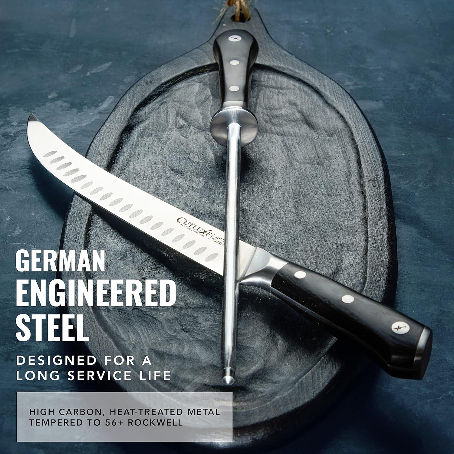 Varilla de Afilado Cutluxe 25,4 cm Acero Inoxidable Ergonómico