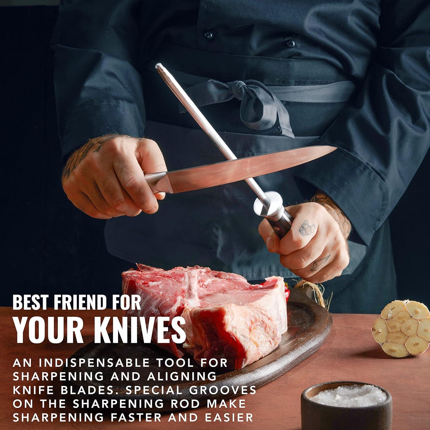 Varilla de Afilado Cutluxe 25,4 cm Acero Inoxidable Ergonómico