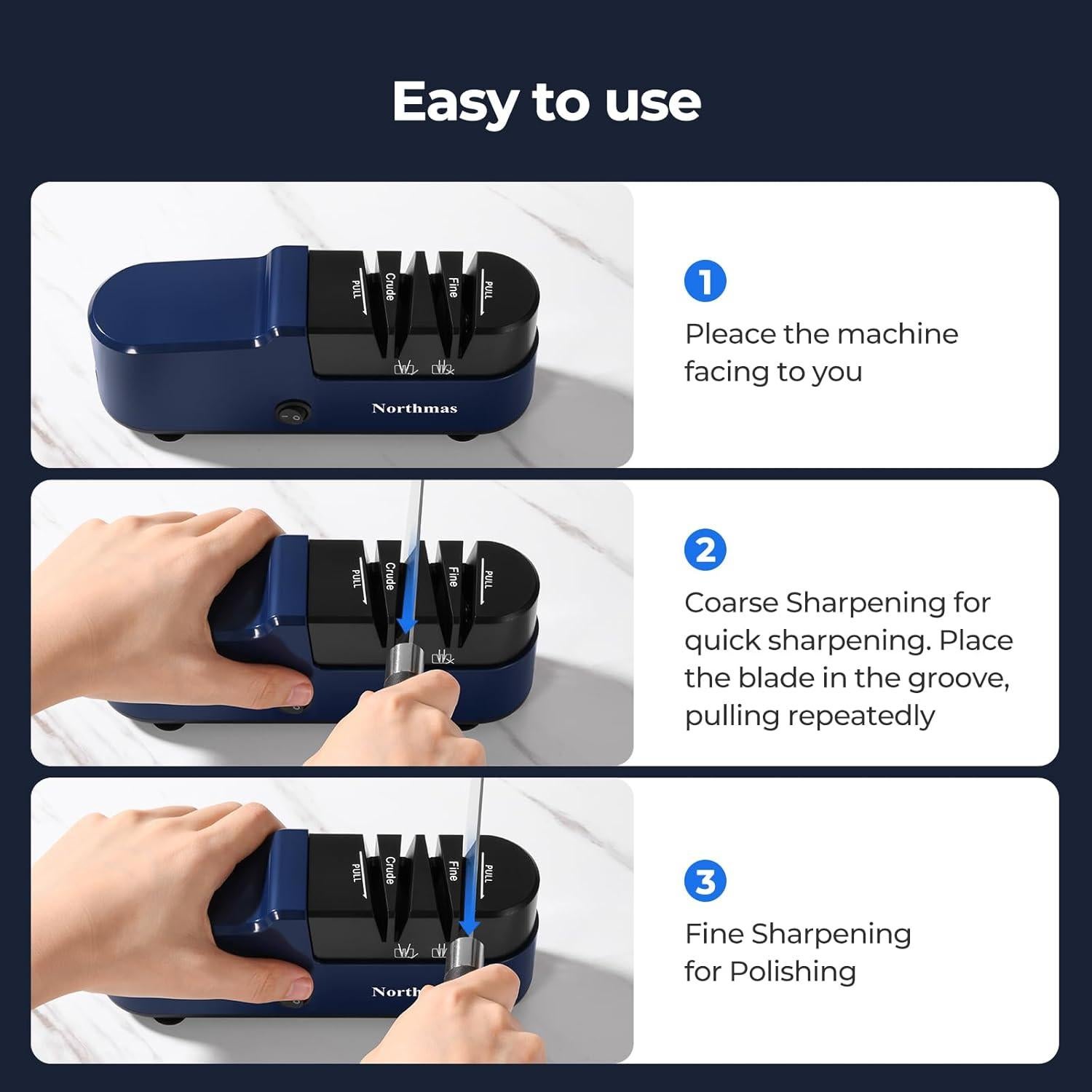Afilador eléctrico de cuchillos Northmas QN-M868 2 etapas