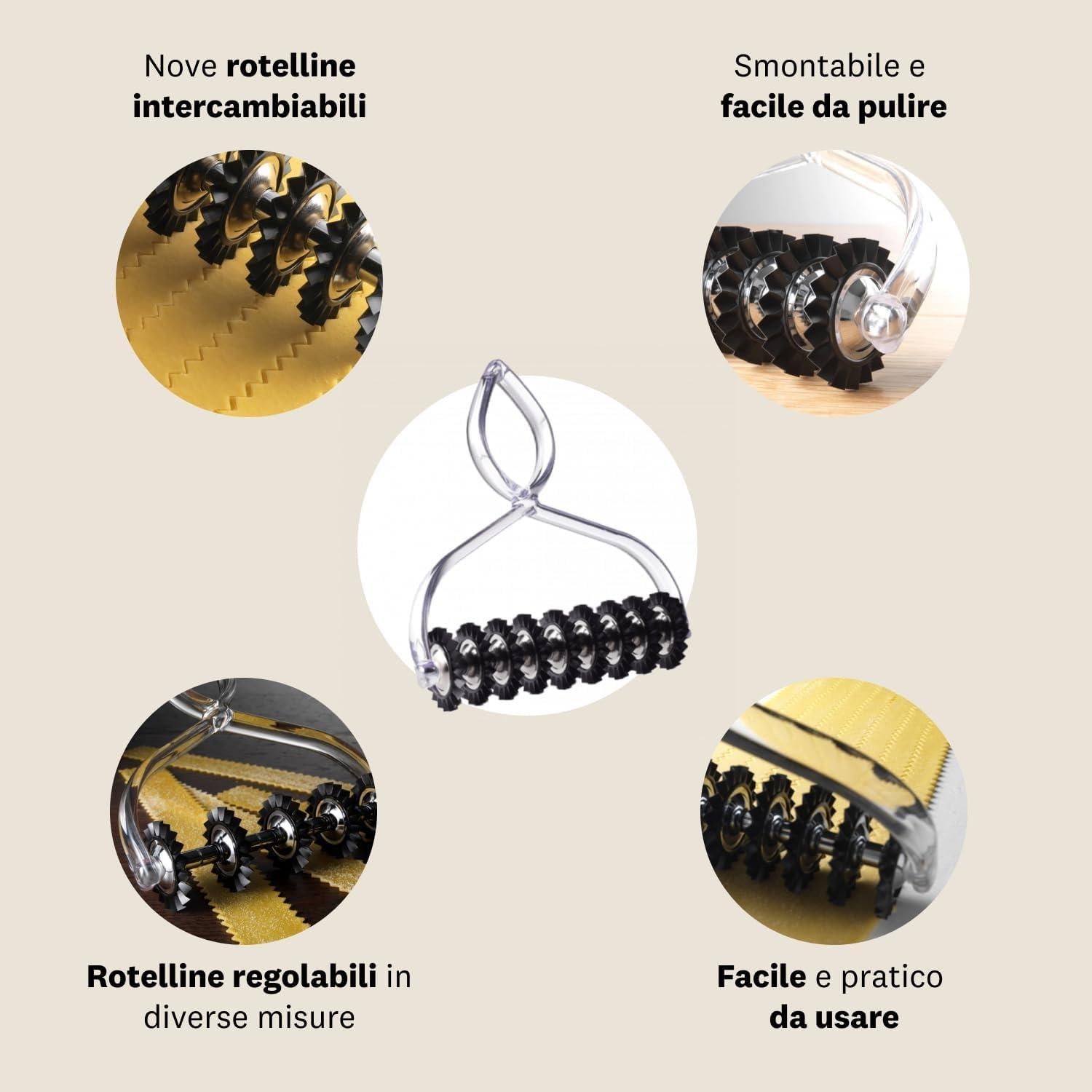 Cortador de Pasta Marcato Atlas 9 Ruedas Intercambiables